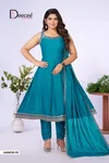 Aanchi By Deecee Vichitra Silk Embroidery Anarkali Kurtis Set 